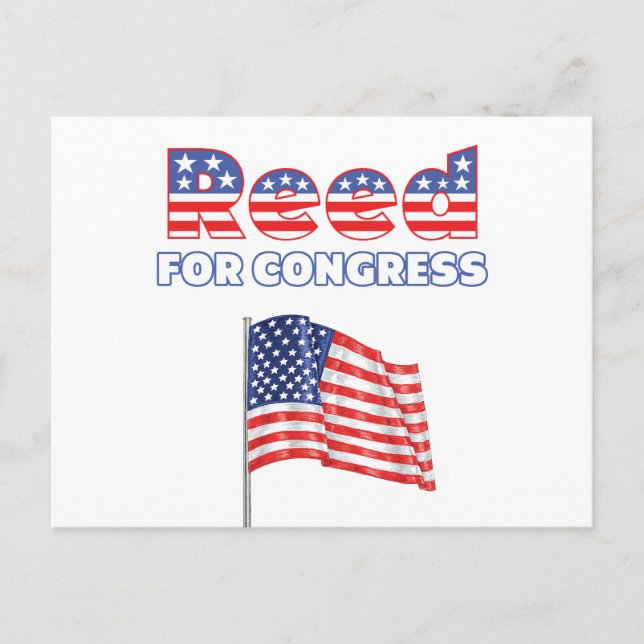 Reed for Congress Patriotic American Flag Design Postcard (Front)