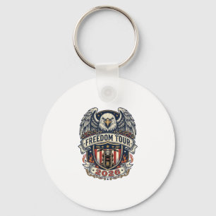 reedom Tour 2026 Vintage Eagle Motorcycle Keychain