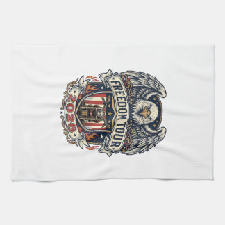 reedom Tour 2026 Vintage Eagle Motorcycle Kitchen Towel