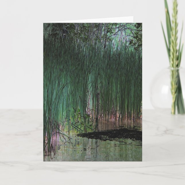 "Reeds" - Digitally Transformed Marsh & Pond Edge Card (Front)