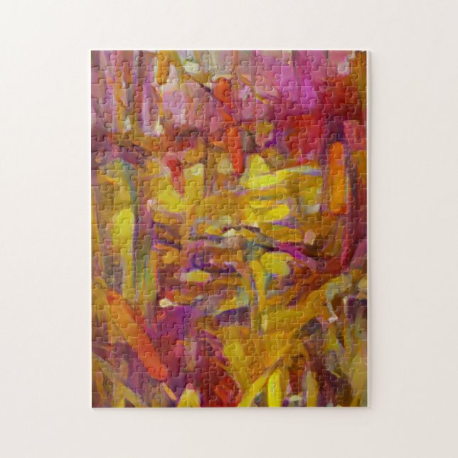 reeds in nature, vibrant colours puzzle (Vertical)