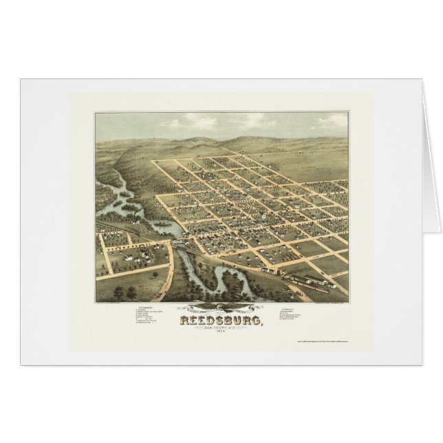 Reedsburg, carte panoramique de WI - 1874 (Devant horizontal)