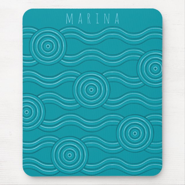 Reef Customizable Name Australian Dreamtime Art Mouse Pad (Front)