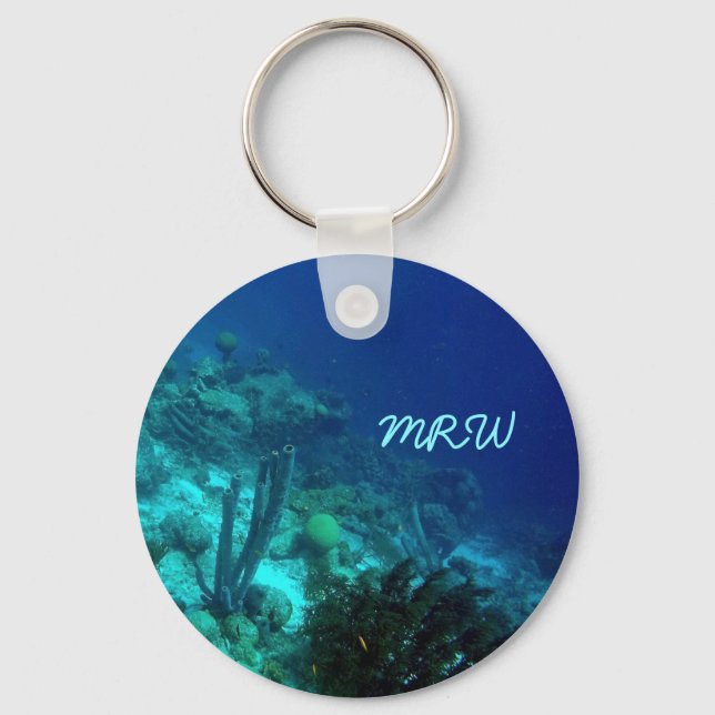 Reef Edge Monogrammed Keychain (Front)