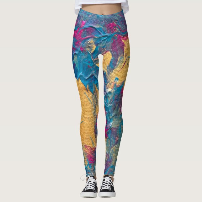 Reef Garden Balloon Painting Studio Art Leggings (Front)