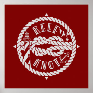 Reef knot lighthouse poster