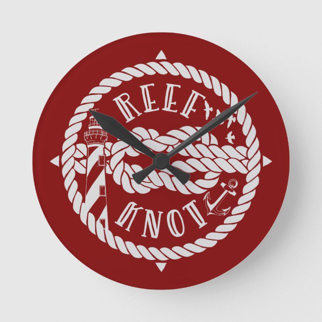 Reef knot lighthouse round clock (Front)