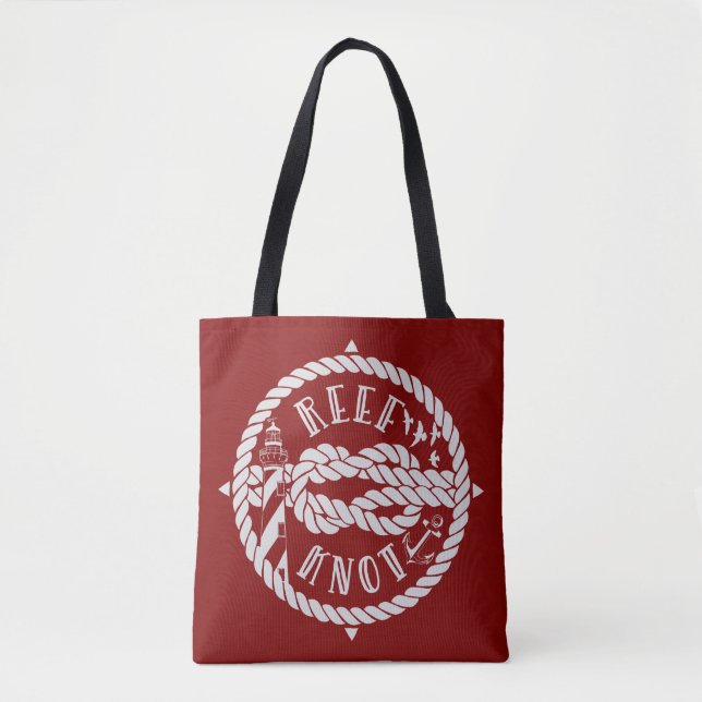 Reef knot lighthouse tote bag (Front)