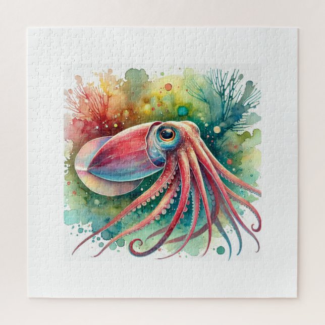 Reef Squid 300824AREF112 - Watercolor Jigsaw Puzzle (Vertical)