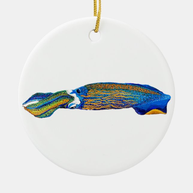 Reef Squid Ceramic Ornament (Front)