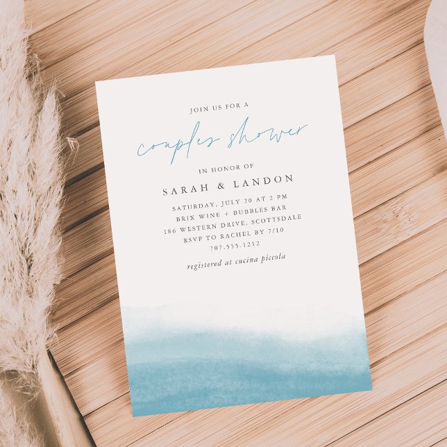 Reef Tides Coastal Watercolor Couples Shower Invitation (Creator Uploaded)