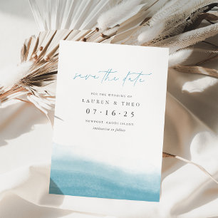 Reef Tides Elegant Simple Coastal Watercolor Save The Date