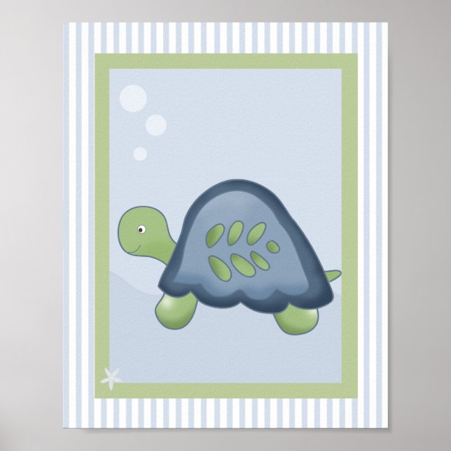 REEF TURTLE 8x10 BABY NURSERY ROOM PRINT (Front)