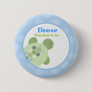 REEF TURTLE NAME TAG Personalized Button