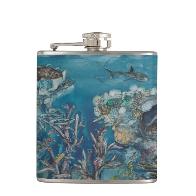 Reef Vinyl Wrapped Flask (Front)