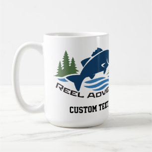 Reel Adventure sports fishing logo style Coffee Mug