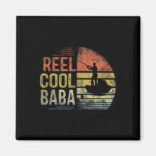 Reel Cool Baba Fishing Gifts Baba Birthday Vintage Magnet