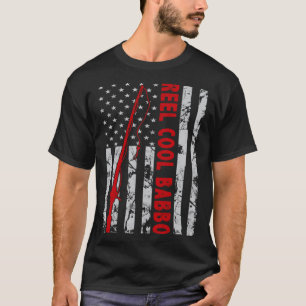Reel Cool Babbo Fishing American Flag for Fisherm T-Shirt