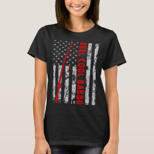Reel Cool Babbo Fishing American Flag for Fisherm T-Shirt
