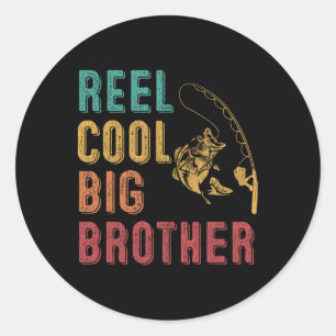 Reel Cool Big Brother Funny Matching Family Fishin Classic Round Sticker
