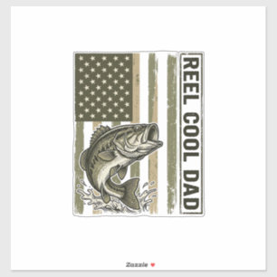 Reel Cool Dad Bass Fishing Flag Vector Design_1