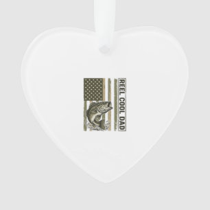 Reel Cool Dad Bass Fishing Flag Vector Design_1 Ornament