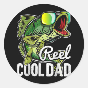 Reel Cool Dad Fisherman Daddy Fishing Fisherman Classic Round Sticker