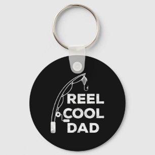 Reel Cool Dad Fisherman Fathers Day Shirt 1 Keychain