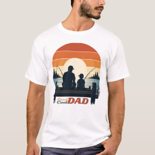 Reel Cool Dad Fishing Father Son Sunset T-Shirt