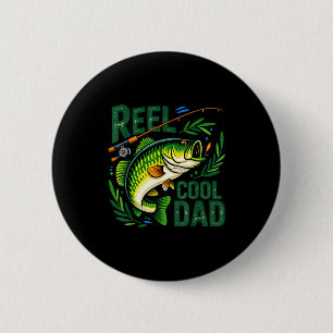 Reel cool dad fishing fisherman happy father's day 2 inch round button