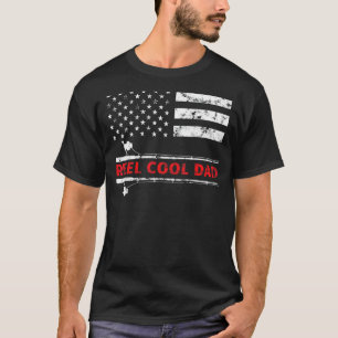 Reel Cool Dad Fishing Rod Fish Fisherman American  T-Shirt