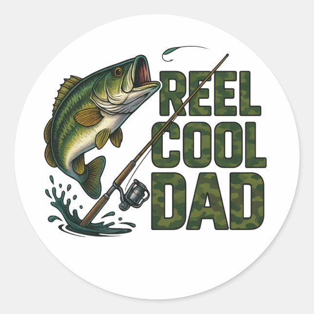 Reel Cool Dad Fishing Sticker – Father’s Day Gift (Front)