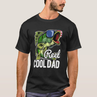 Reel Cool Dad Fishing Sunglasses 4th Of July Patri T-Shirt