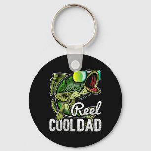 Reel Cool Dad Fishing Sungles Funny Father's Day G Keychain