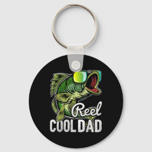 Reel Cool Dad Fishing Sungles Funny Fathers Day Gi Keychain