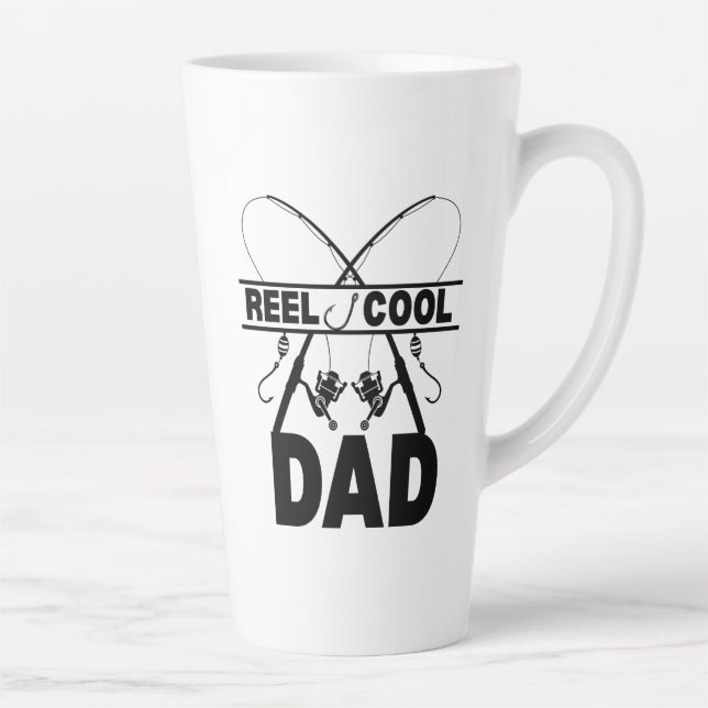Reel Cool Dad Fishing Tee Latte Mug (Right)
