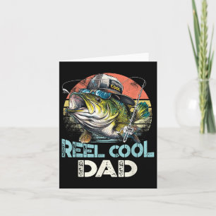 Reel Cool Dad Fishing Vintage Retro Fathers Day  Card