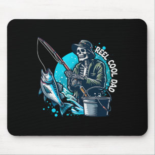 Reel Cool Dad Funny Skeleton Fishing Dad Father's Mouse Pad