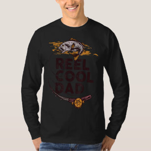 Reel Cool Dad Mens Funny Fishing Vintage Hobby T-Shirt