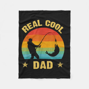 Reel Cool dad Shirt Fishing Daddy Fathers Day Fleece Blanket