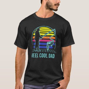 Reel Cool Dad Vaporwave Fishing Retro Fisherman Vi T-Shirt