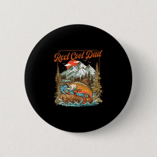 Reel cool dad vintage fishing rainbow trout 2 inch round button