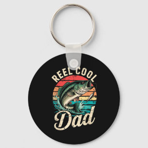 Reel Cool Dad Vintage Funny Men Fishing Matching F Keychain