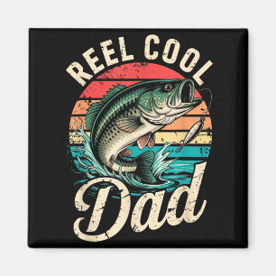 Reel Cool Dad Vintage Funny Men Fishing Matching F Magnet