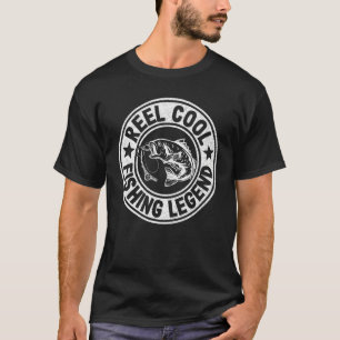 Reel Cool Fishing Legend Fisherman Grandpa Bass Fi T-Shirt