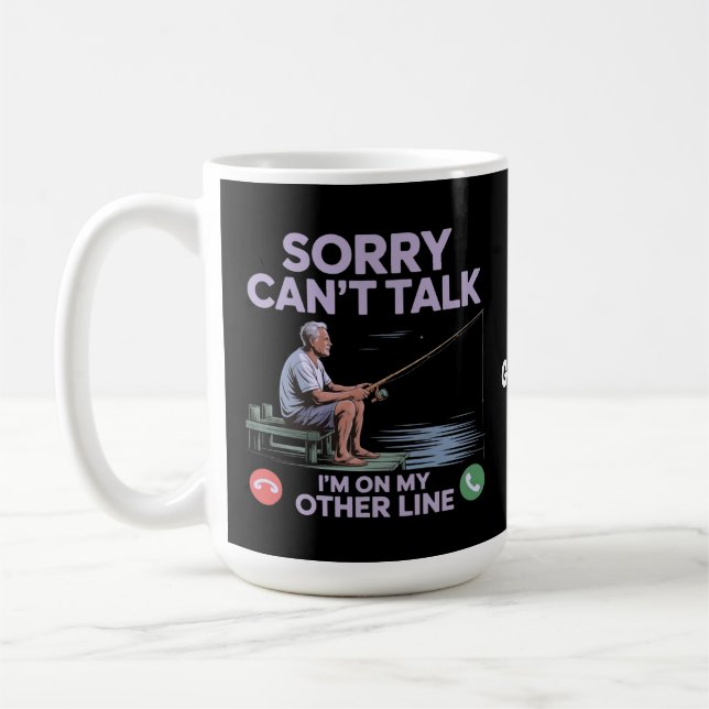 Reel Cool Funny Dad Fishing Perfect Gift  Coffee Mug (Left)