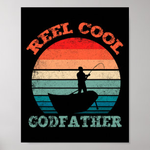 Reel Cool Godfather Fishing Funny Vintage Retro  Poster