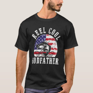 Reel Cool Godfather  US Flag Fisher  Godson Goddau T-Shirt