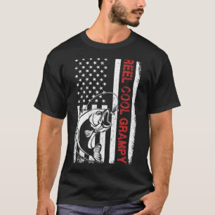 Reel Cool Grampy Usa Flag Fishing Father's Day T-Shirt