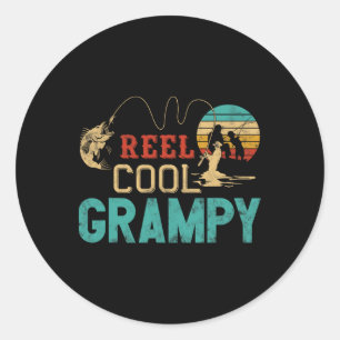 Reel Cool Grampy Vintage Funny Fishing Rod Gift Fo Classic Round Sticker